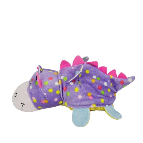Flip a Zoo Purple Polka Dot Dragon Yellow Labrador Dog Plush Stuffed Animal - Picture 3 of 10